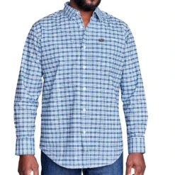 Kimes Ranch Men's Blue Taos Plaid Long Sleeve Button Down