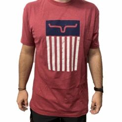 Kimes Ranch® Men's Logo Flag Cardinal Red T-Shirt CTEE-CARD