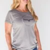 Kimes Ranch Womens Circular Repeat Charcoal Cotton Blend S/S T-Shirt -Kimes Ranch Circular Repeat Charcoal