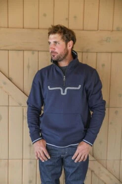 Kimes Ranch Mens Filmore Navy Cotton Blend Hoodie