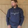 Kimes Ranch Mens Filmore Navy Heather Cotton Blend Hoodie