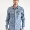 Kimes Ranch Mens Grimes Denim Dress Indigo Cotton Blend L/S Shirt -Kimes Ranch Grimes Denim Indigo