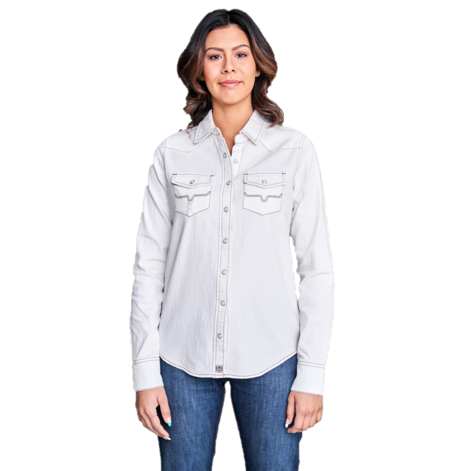 Kimes Ranch® LadiesWhite Kaycee Denim Snap Shirt KAY-WW 3 Kimes Ranch® LadiesWhite Kaycee Denim Snap Shirt KAY-WW