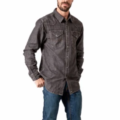 Kimes Ranch® Men's Grimes Black Denim Button Down Shirt KR-GRIMES