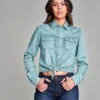 Kimes Ranch Womens KC Top Light Blue 100% Tencel L/S Shirt