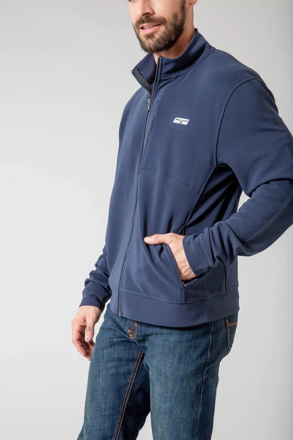 Kimes Ranch Mens Kuna Zip Front Navy Heather Polyester Softshell Jacket 3 Kimes Ranch Mens Kuna Zip Front Navy Heather Polyester Softshell Jacket