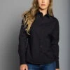 Kimes Ranch Womens Linville Black Cotton Blend L/S Shirt