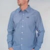Kimes Ranch Mens Linville Solid Shirt Navy Cotton Blend L/S Western -Kimes Ranch Linville 20Long 20Sleeve Navy 20Heather