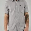 Kimes Ranch Mens Linville Solid Shirt Grey Heather Cotton Blend S/S 2 Kimes Ranch Mens Linville Solid Shirt Grey Heather Cotton Blend S/S -Kimes Ranch Linville 20Short 20Sleeve 20Solid Grey 20Heather