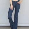 Kimes Ranch Womens Lola Jeans Dark Indigo Cotton Blend Wide Flare Leg