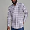 Kimes Ranch Mens Manzano Plaid Dress Taupe Cotton Blend L/S Shirt