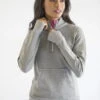 Kimes Ranch Womens Maricopa Quarter Zip Dark Grey Heather Cotton Blend Hoodie