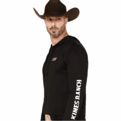 Kimes Ranch® Men's Ninja Hood Tech Logo Black T-Shirt NNJA-BLK -Kimes Ranch NNJA BLK 1