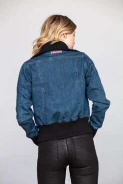 Kimes Ranch Womens Rosie Bomber Jacket Indigo Cotton Blend 7 Kimes Ranch Womens Rosie Bomber Jacket Indigo Cotton Blend -Kimes Ranch Rosie Bomber Indigo 3