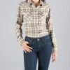 Kimes Ranch Womens San Mateo Flannel Natural Cotton Blend L/S Shirt -Kimes Ranch San Mateo Flannel Natural
