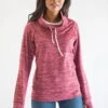 Kimes Ranch Womens Tonopah Pullover Dark Red Heather 100% Polyester Hoodie 2 Kimes Ranch Womens Tonopah Pullover Dark Red Heather 100% Polyester Hoodie -Kimes Ranch Tonopah Pullover Dark Red Heather
