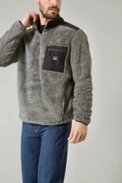 Kimes Ranch Mens Whiskey Sweater Grey Fleece Fleece Jacket