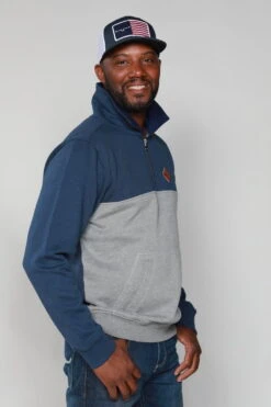 Kimes Ranch Mens Diamond Head QZ Navy/Grey Cotton Blend L/S Hoodie -Kimes Ranch diamond head qz navy grey mens 4 scaled 1