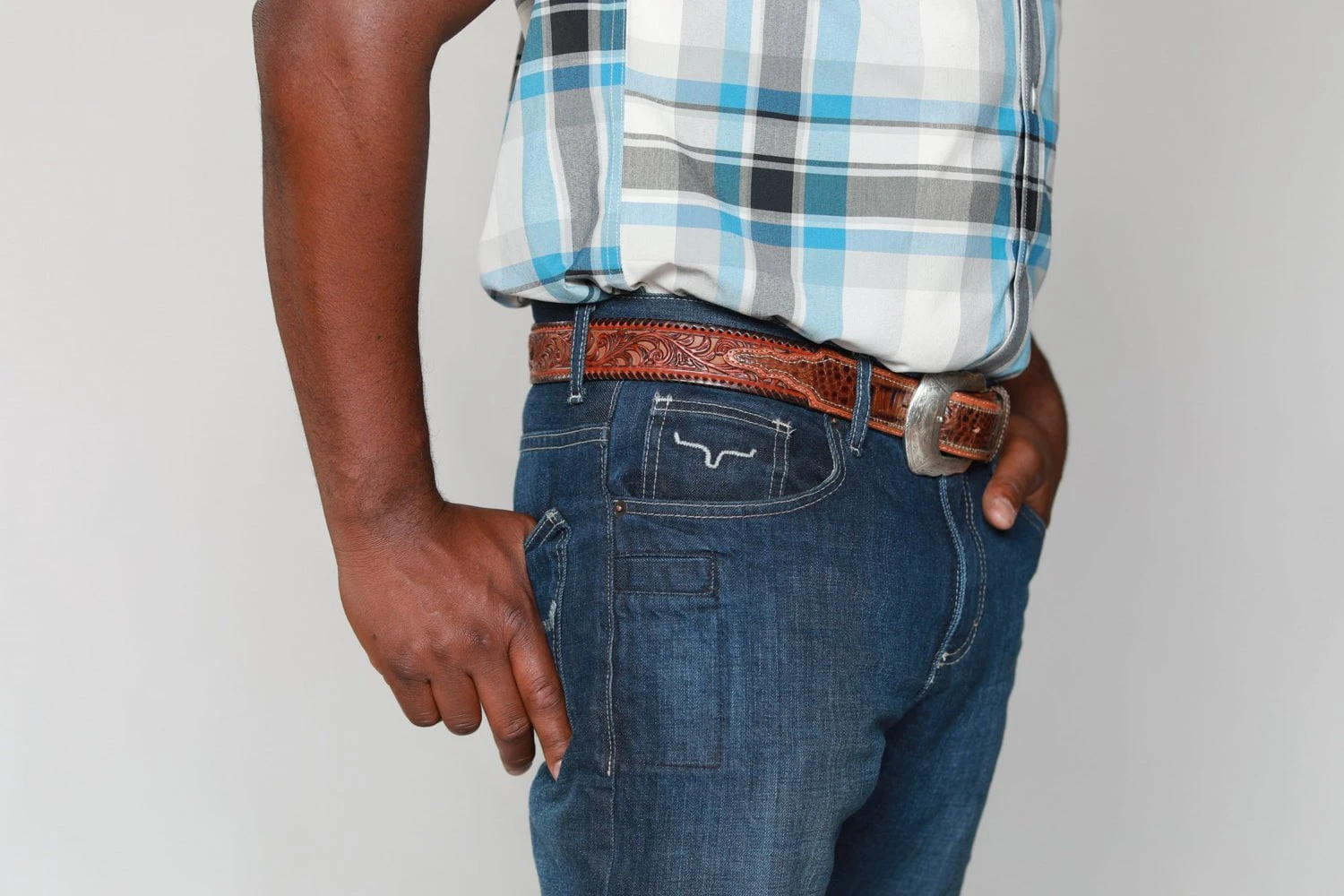 Kimes Ranch Mens Grande Plaid Blue Cotton Blend S/S Western Shirt 5 Kimes Ranch Mens Grande Plaid Blue Cotton Blend S/S Western Shirt - Image 3