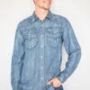 Kimes Ranch Mens Grimes Dark Indigo Denim Cotton Blend L/S Shirt -Kimes Ranch grimes dark indigo denim top mens 1 scaled 1