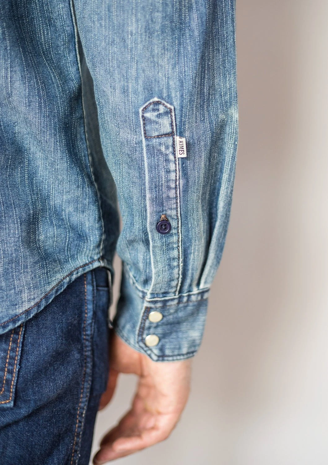 Kimes Ranch Mens Grimes Dark Indigo Denim Cotton Blend L/S Shirt 6 Kimes Ranch Mens Grimes Dark Indigo Denim Cotton Blend L/S Shirt - Image 4