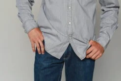 Kimes Ranch Mens Grimes Grey Denim Cotton Blend L/S Western Shirt -Kimes Ranch grimes grey denim top mens 4 scaled 1