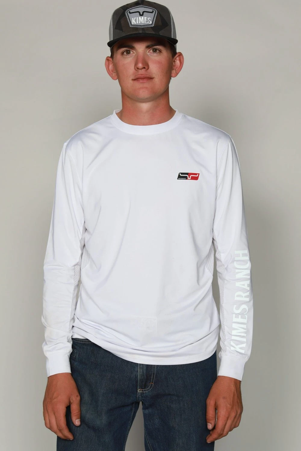 Kimes Ranch Mens K1 Tech Tee White Polyester Blend L/S T-Shirt 4 Kimes Ranch Mens K1 Tech Tee White Polyester Blend L/S T-Shirt - Image 2