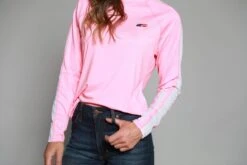 Kimes Ranch Womens K1 Tech Tee Pink Heather Polyester Blend L/S Tshirt -Kimes Ranch k1 tech tee pink womens 3 scaled 1