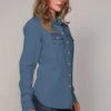 Kimes Ranch Womens Kaycee Top Dark Denim Cotton Blend L/S Shirt 1 Kimes Ranch Womens Kaycee Top Dark Denim Cotton Blend L/S Shirt -Kimes Ranch kaycee denim button up dark wash womens 1 scaled 1