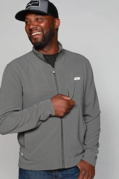 Kimes Ranch Mens Kuna Front Zip Sage Polyester L/S Softshell Jacket