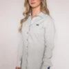 Kimes Ranch Womens Linville Solid Shirt Grey Cotton Blend L/S Western -Kimes Ranch linville solid ls turq womens 3 grey