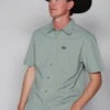 Kimes Ranch Mens Linville Solid Shirt Sage Cotton Blend S/S Western -Kimes Ranch linville ss solid sage top mens 1 scaled 1