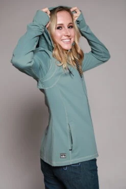 Kimes Ranch Womens Lovell Front Zip Sage Nylon Softshell Jacket -Kimes Ranch lovell zip front sage womens 2 scaled 1