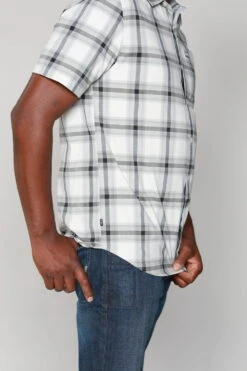 Kimes Ranch Mens Matador Plaid Grey Cotton Blend S/S Western Shirt -Kimes Ranch matador grey top mens 4 scaled 1