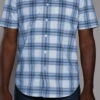 Kimes Ranch Mens Matador Plaid Blue Cotton Blend S/S Western Shirt