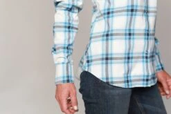 Kimes Ranch Womens Matadora Plaid Blue Cotton Blend L/S Western Shirt -Kimes Ranch matadora plaid blue top womens 4 scaled 1