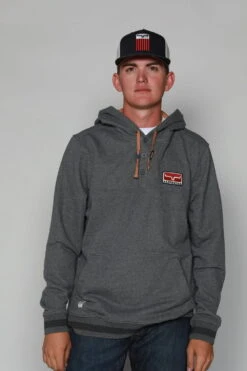 Kimes Ranch 24 Kimes Ranch Mens Ranch Ready Charcoal Heather 100% Cotton L/S Hoodie