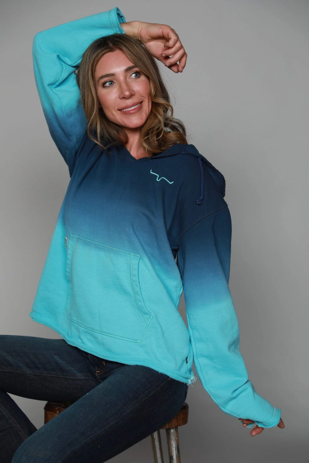 Kimes Ranch Womens Santa Fe Fleece Navy 100% Cotton L/S Hoodie 3 Kimes Ranch Womens Santa Fe Fleece Navy 100% Cotton L/S Hoodie