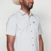 Kimes Ranch Mens Spyglass Mini Check Grey Cotton Blend S/S Western Shirt -Kimes Ranch spyglass ss grey top mens 1 scaled 1