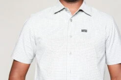 Kimes Ranch Mens Spyglass Mini Check Grey Cotton Blend S/S Western Shirt -Kimes Ranch spyglass ss grey top mens 3 scaled 1