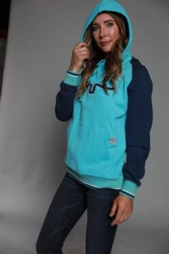 Kimes Ranch Womens Summer Love Fleece Blue Cotton Blend L/S Hoodie -Kimes Ranch summer love hood blue womens 3 scaled 2