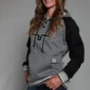 Kimes Ranch Womens Summer Love Fleece Grey Cotton Blend L/S Hoodie