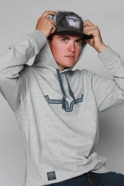 Kimes Ranch Mens TTL Hoodie Grey Heather 100% Cotton L/S -Kimes Ranch ttl hoodie grey mens 3 scaled 1