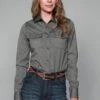 Kimes Ranch Womens Tucson HB Black Cotton Blend L/S Western Shirt -Kimes Ranch tucson hb black womens 1 scaled 1