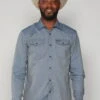 Kimes Ranch Mens Tucson HB Indigo Cotton Blend L/S Western Shirt