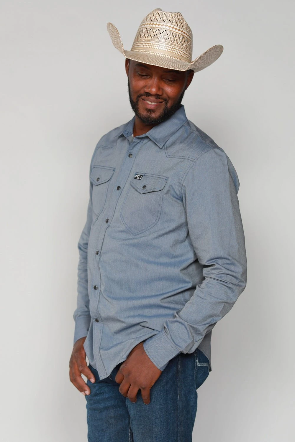 Kimes Ranch Mens Tucson HB Indigo Cotton Blend L/S Western Shirt 4 Kimes Ranch Mens Tucson HB Indigo Cotton Blend L/S Western Shirt - Image 2