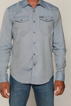 Kimes Ranch Mens Tucson HB Indigo Cotton Blend L/S Western Shirt 7 Kimes Ranch Mens Tucson HB Indigo Cotton Blend L/S Western Shirt -Kimes Ranch tucson hb indigo top mens 3 scaled 1