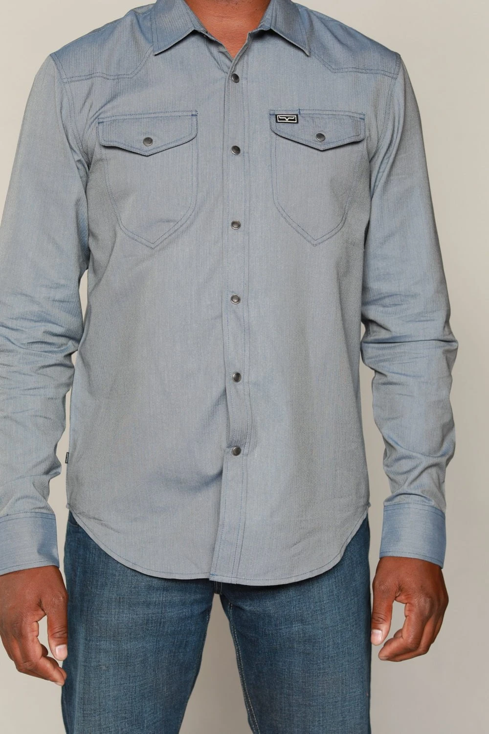 Kimes Ranch Mens Tucson HB Indigo Cotton Blend L/S Western Shirt 5 Kimes Ranch Mens Tucson HB Indigo Cotton Blend L/S Western Shirt - Image 3