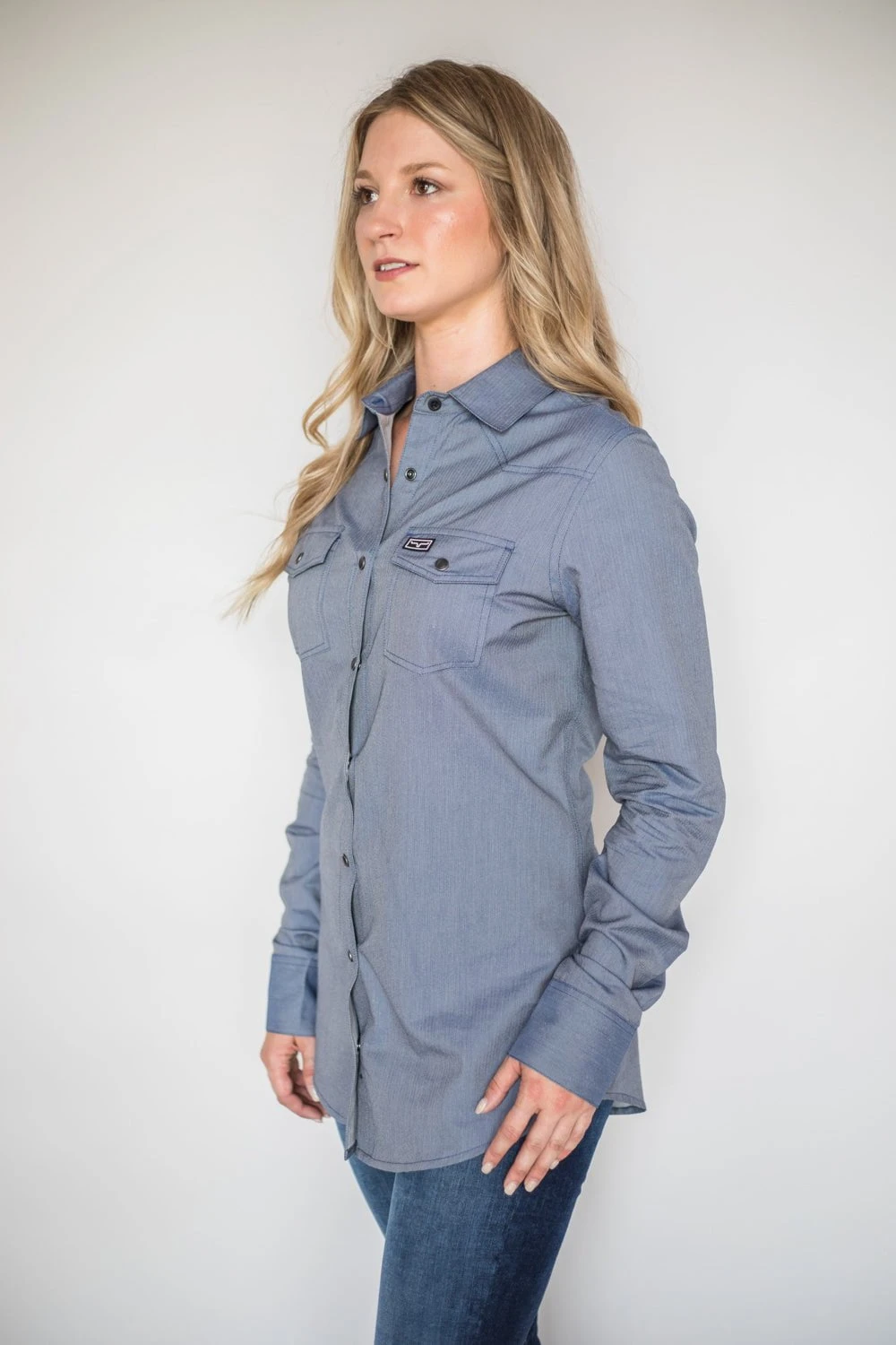 Kimes Ranch Womens Tucson HB Indigo Cotton Blend L/S Western Shirt 4 Kimes Ranch Womens Tucson HB Indigo Cotton Blend L/S Western Shirt - Image 2