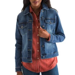 Kimes Ranch Ladies Winslow Antique Wash Denim Trucker Jacket WINS-ANT